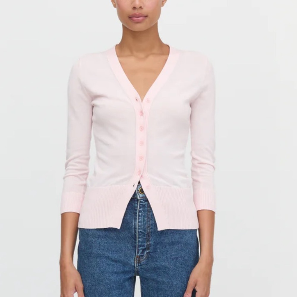 Hill House Light Pink V-Neck Buttoned Cardigan